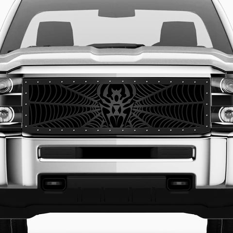 1 Piece Steel Grille for Chevy Silverado 2015-2019 - BLACK WIDOW