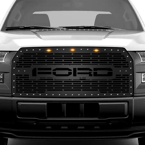 1 Piece Conversion Grille fits OEM Raptor Lights for Ford F150 2015-2017 - FORD