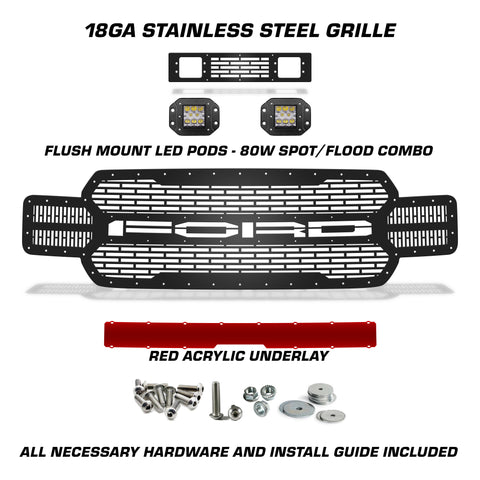 Ford, Raptor, SVT, Grilles, Truck Grilles, Truck, Grille, Grill, 300 Industries, Powder Coat, Aftermarket Accessories