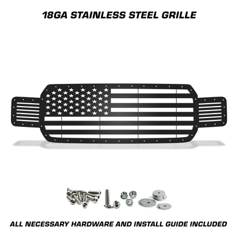 1 Piece Steel Grille for Ford F150 2018-2020 - STRAIGHT AMERICAN FLAG