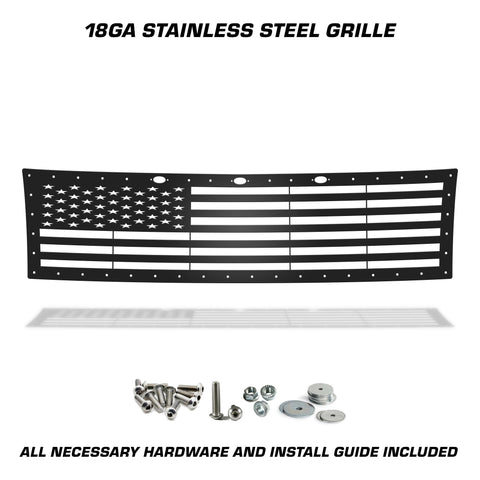 1 Piece Steel Grille for Ford Raptor SVT 2010-2014 - STRAIGHT AMERICAN FLAG