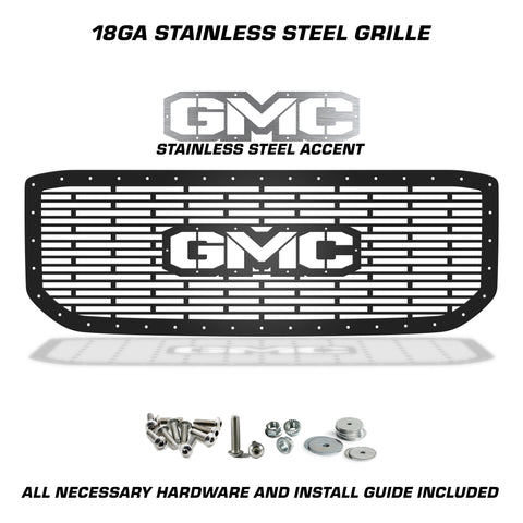 1 Piece Steel Grille for GMC Yukon Denali 2015-2020 - GMC w/ SS Accent