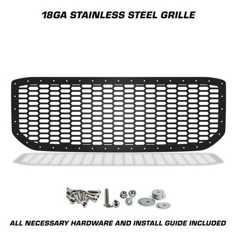 1 Piece Steel Grille for GMC Yukon Denali 2015-2020 - HONEYCOMB