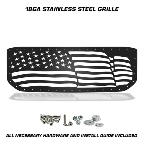 1 Piece Steel Grille for GMC Yukon Denali 2015-2020 - WAVY AMERICAN FLAG