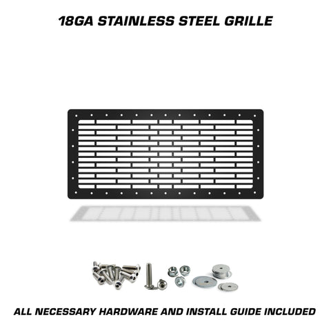 1 Piece Steel Grille for Jeep Wrangler JK 2007-2018 - BRICKS