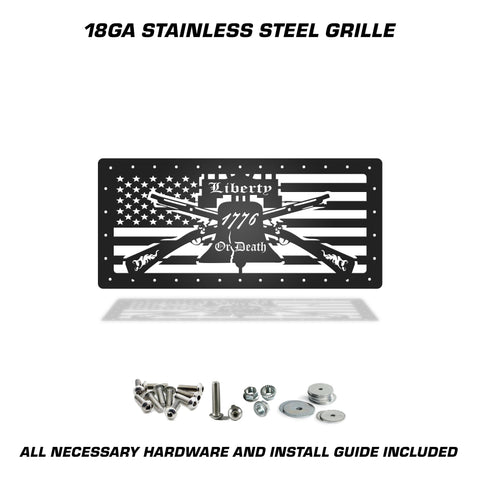 1 Piece Steel Grille for Jeep Wrangler JK 2007-2018 - LIBERTY OR DEATH