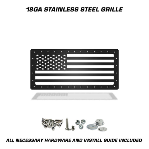 1 Piece Steel Grille for Jeep Wrangler JK 2007-2018 - STRAIGHT AMERICAN FLAG