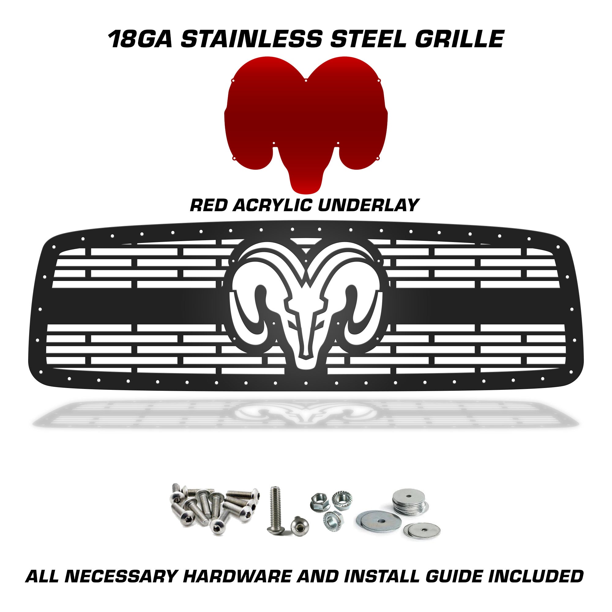 Dodge, RAM, 2500, 3500, Grilles, Truck Grilles, Truck, Grille, Grill, 300 Industries, Powder Coat, Aftermarket Accessories