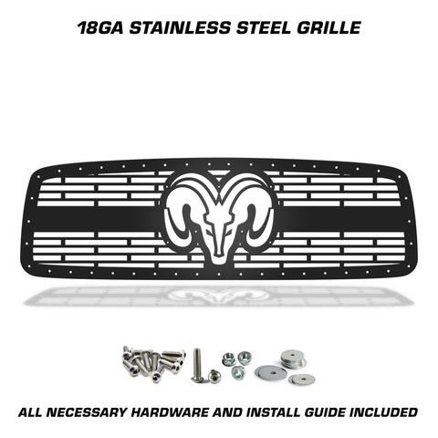 1 Piece Steel Grille for Dodge Ram 1500/2500/3500 2002-2005 - RAM HEAD