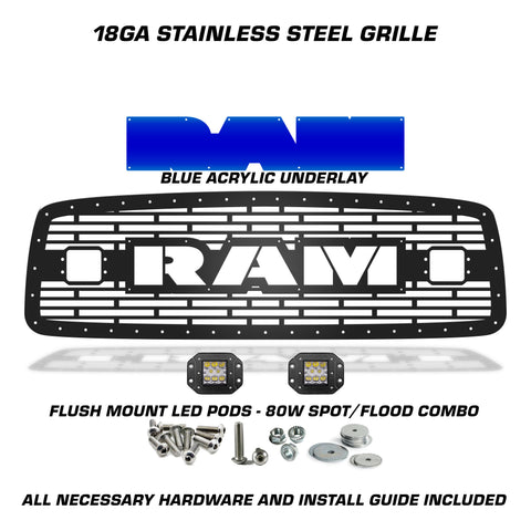 Dodge, RAM, 2500, 3500, Grilles, Truck Grilles, Truck, Grille, Grill, 300 Industries, Powder Coat, Aftermarket Accessories