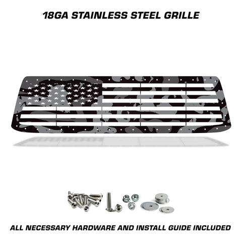 1 Piece Steel Grille for Toyota Tundra 2010-2013 - Printed Subdued Camo STRAIGHT AMERICAN FLAG