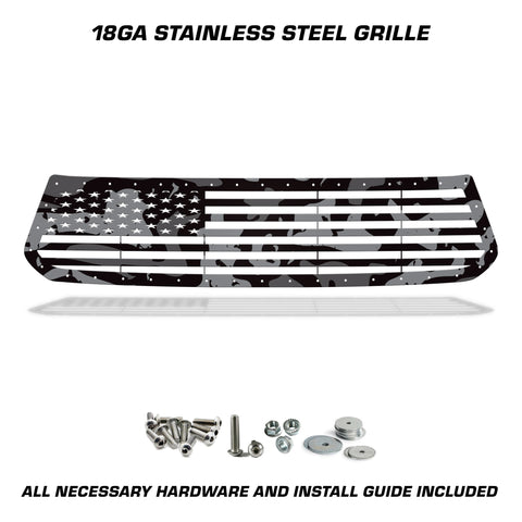 1 Piece Steel Grille for Toyota Tundra 2014-2017 - Printed Subdued Camo STRAIGHT AMERICAN FLAG