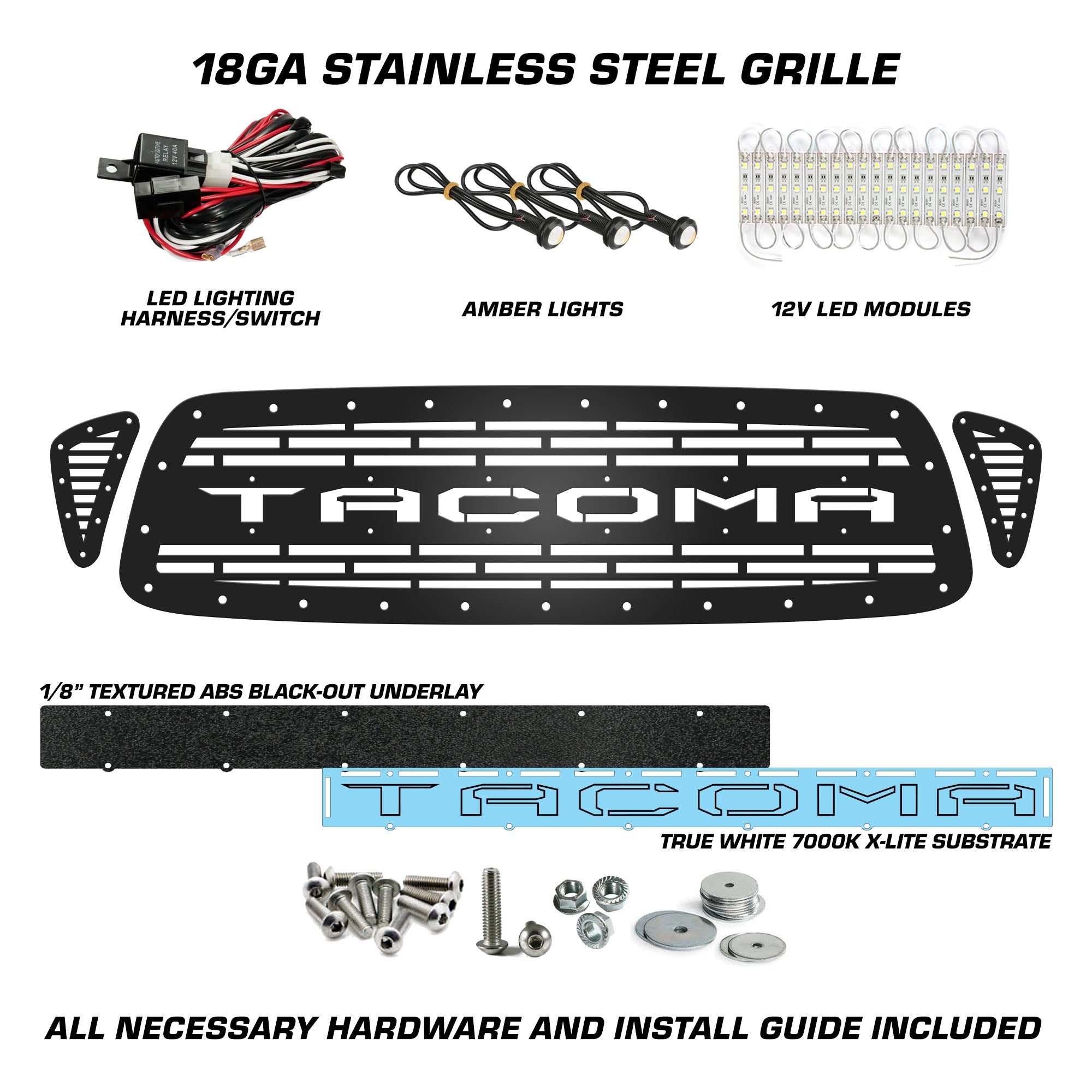 Toyota, Tacoma, Grilles, Truck Grilles, Truck, Grille, Grill, 300 Industries, Powder Coat, Aftermarket Accessories