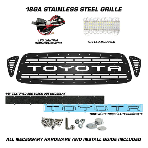 1 Piece LED X-Lite Steel Grille for Toyota Tacoma 2001-2004 - TOYOTA V3