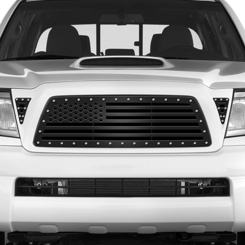 3 Piece Steel Grille for Toyota Tacoma 2005-2011 - STRAIGHT AMERICAN FLAG