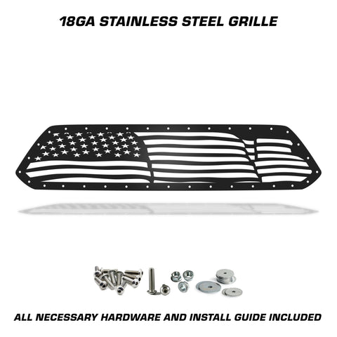 1 Piece Steel Grille for Toyota Tacoma 2012-2015 - WAVY AMERICAN FLAG