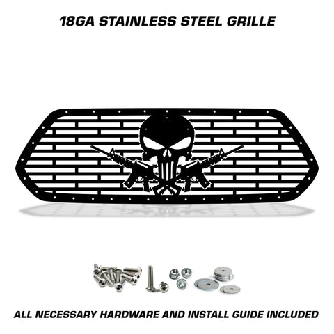 1 Piece Steel Grille for Toyota Tacoma 2016-2017 - SKULL AR-15 (RTS)