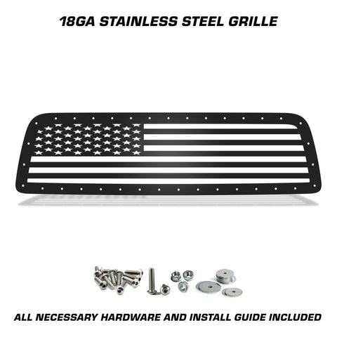 1 Piece Steel Grille for Toyota Tundra 2007-2009 - STRAIGHT AMERICAN FLAG