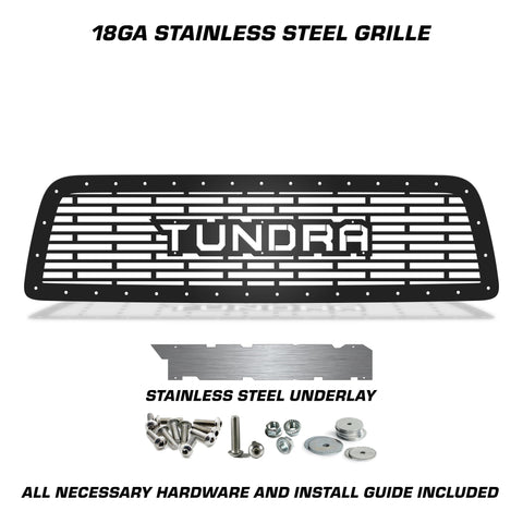 1 Piece Steel Grille for Toyota Tundra 2007-2009 - TUNDRA V1 w/ STAINLESS STEEL UNDERLAY