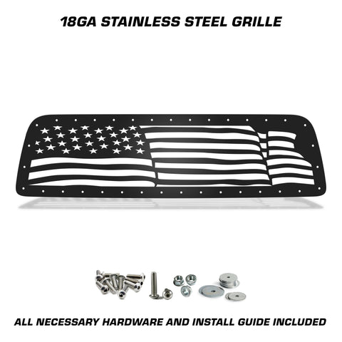 1 Piece Steel Grille for Toyota Tundra 2007-2009 - WAVY AMERICAN FLAG