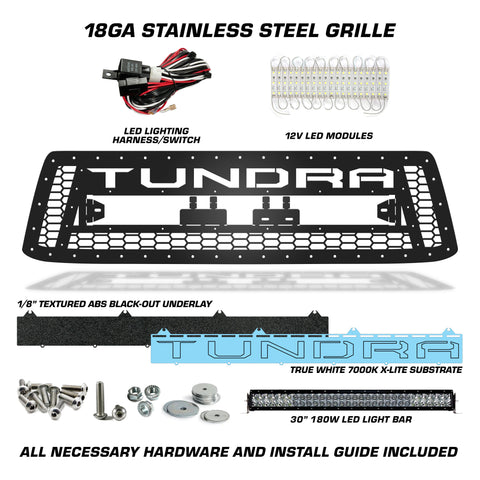 Toyota, Tundra, Grilles, Truck Grilles, Truck, Grille, Grill, 300 Industries, Powder Coat, Aftermarket Accessories