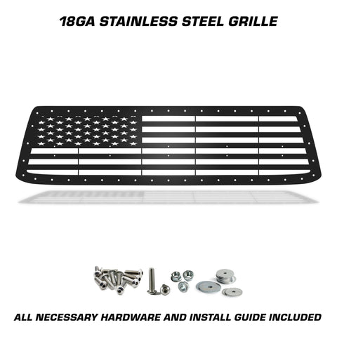 1 Piece Steel Grille for Toyota Tundra 2010-2013 - STRAIGHT AMERICAN FLAG