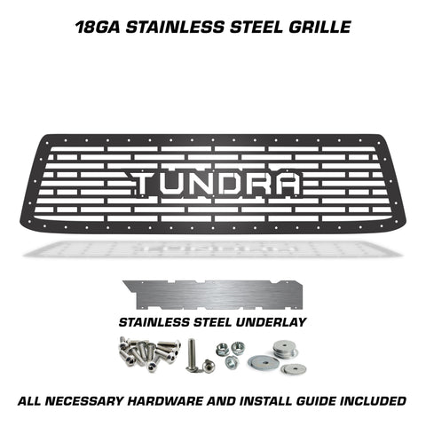 1 Piece Steel Grille for Toyota Tundra 2010-2013 - TUNDRA V1 w/ STAINLESS STEEL UNDERLAY