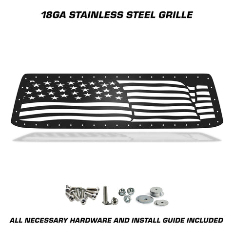 1 Piece Steel Grille for Toyota Tundra 2010-2013 - WAVY AMERICAN FLAG