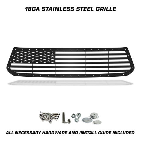 1 Piece Steel Grille for Toyota Tundra 2014-2017 - STRAIGHT AMERICAN FLAG