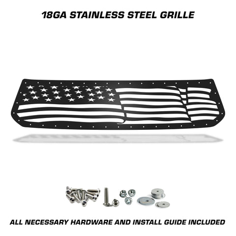 1 Piece Steel Grille for Toyota Tundra 2014-2017 - WAVY AMERICAN FLAG