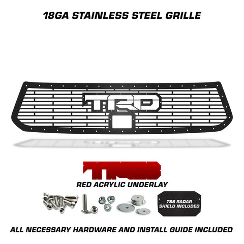 1 Piece Steel Grille for Toyota Tundra 2018-2021 Sport - TRD w/ RED ACRYLIC UNDERLAY