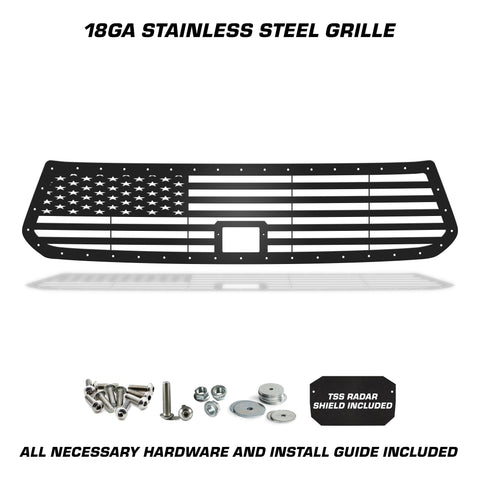 1 Piece Steel Grille for Toyota Tundra 2018-2021 Sport - STRAIGHT AMERICAN FLAG