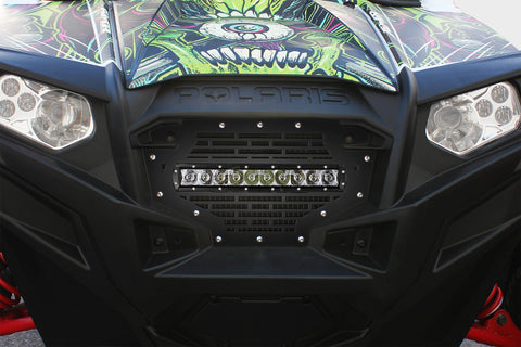 1 Piece Steel Grille for Polaris RZR 800/900 2011-2014 - BRICKS WITH LED LIGHT BAR