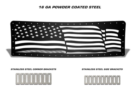 1 Piece Steel Grille for Ford F150 Lariat 2009-2012 - AMERICAN FLAG WAVE