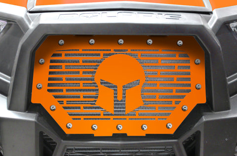 1 Piece Steel Grille for Polaris RZR 1000 2014-2018 "SPARTAN" in Spectra Orange (RTS)