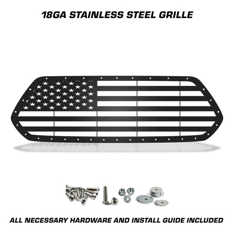 1 Piece Steel Grille for Toyota Tacoma 2016-2017 - STRAIGHT AMERICAN FLAG