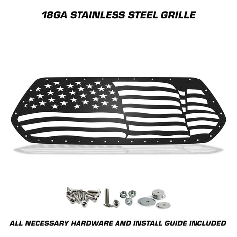 1 Piece Steel Grille for Toyota Tacoma 2016-2017 - WAVY AMERICAN FLAG