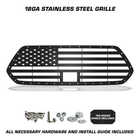 1 Piece Steel Pro Style Grille for Toyota Tacoma 2018-2023 - STRAIGHT AMERICAN FLAG