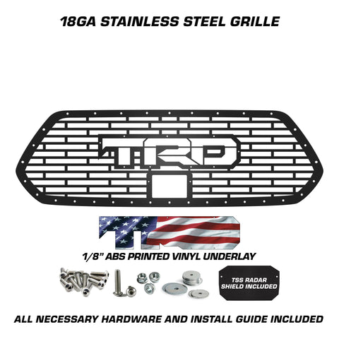 1 Piece Steel Pro Style Grille for Toyota Tacoma 2018-2023- TRD w/ AMERICAN FLAG VINYL UNDERLAY