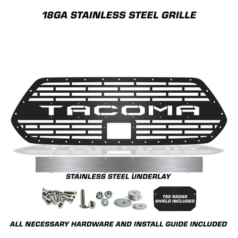 1 Piece Steel Pro Style Grille for Toyota Tacoma 2018-2023 - TACOMA V2 w/ STAINLESS STEEL UNDERLAY