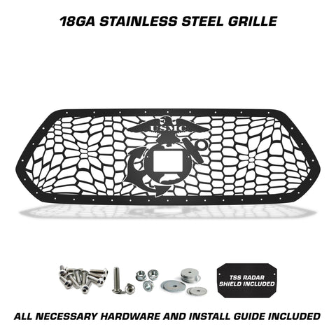 1 Piece Steel Pro Style Grille for Toyota Tacoma 2018-2023 - USMC MARINE CAMO