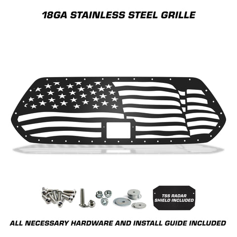 1 Piece Steel Pro Style Grille for Toyota Tacoma 2018-2023- WAVY AMERICAN FLAG